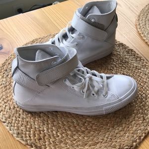 RARE Converse All-Star White Leather High Top